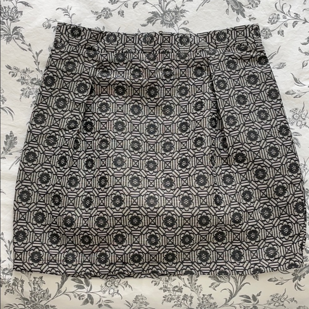 gray patterned skirt